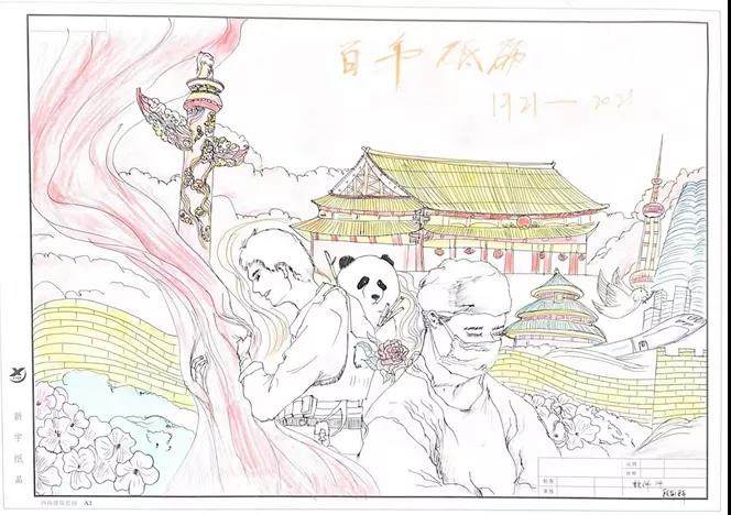 百年礼赞 我心向党 庆祝建党一百周年绘画图片