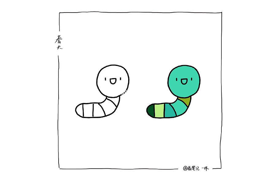 一组春天素材简笔画