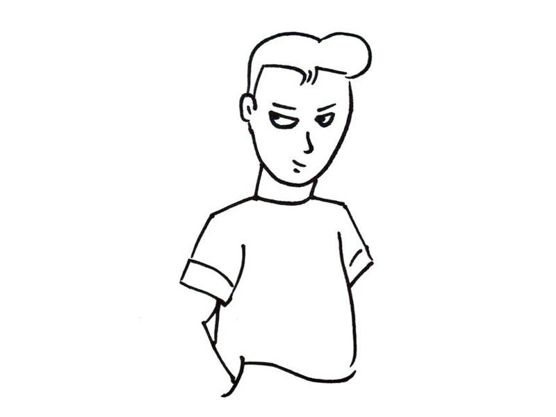 帅气的小男生简笔画