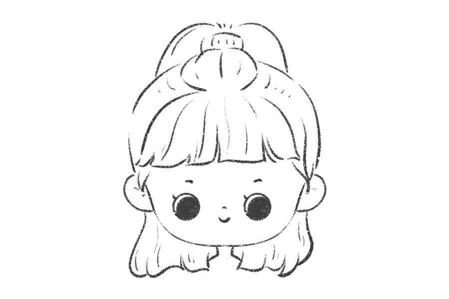 一组可爱的小女孩简笔画头像