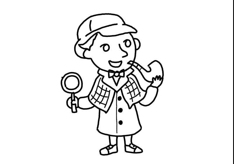 探福尔摩斯简笔画画法教程