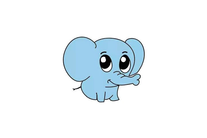 可爱小象简笔画画法步骤