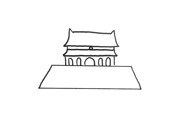 简单的天安门怎么画