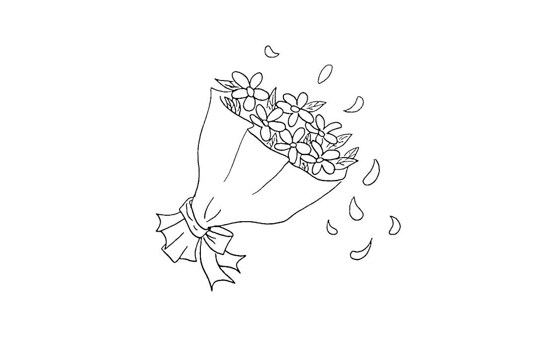 一束花简笔画画法步骤