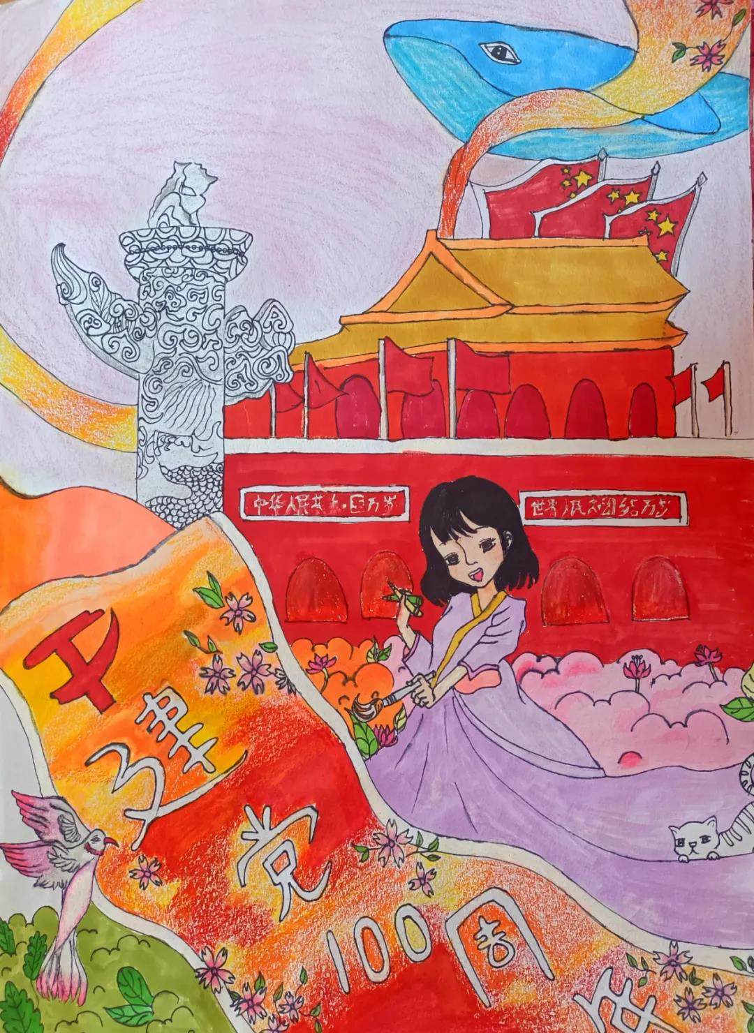 庆祝建党100周年主题绘画
