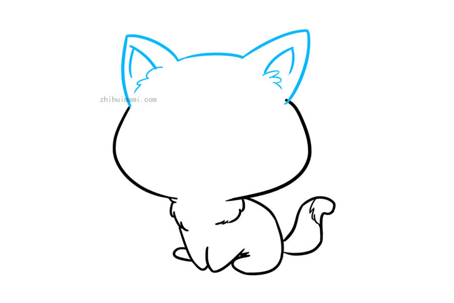 可爱的小猫简笔画画法步骤
