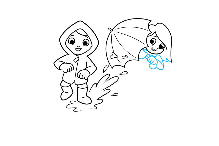 踩水坑怎么画