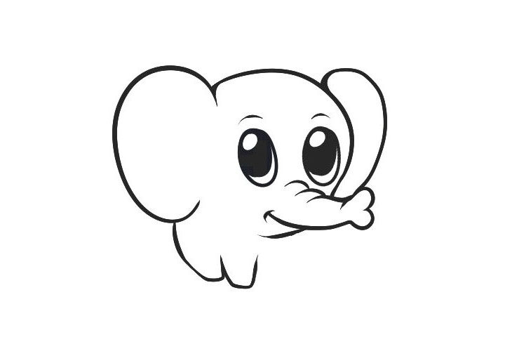 可爱的大象简笔画画法步骤