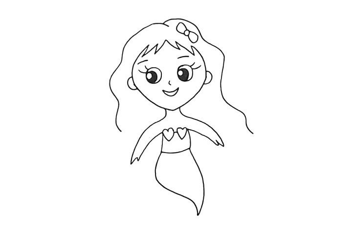 美人鱼简笔画画法教程