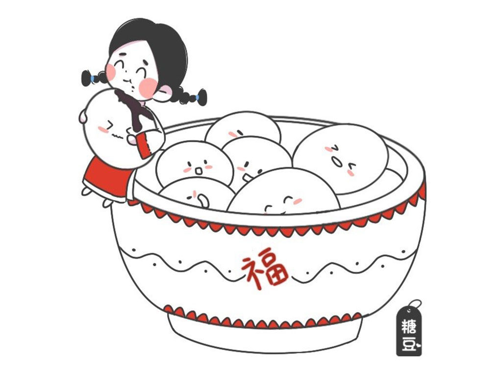 一组关于新年的人物简笔画图片