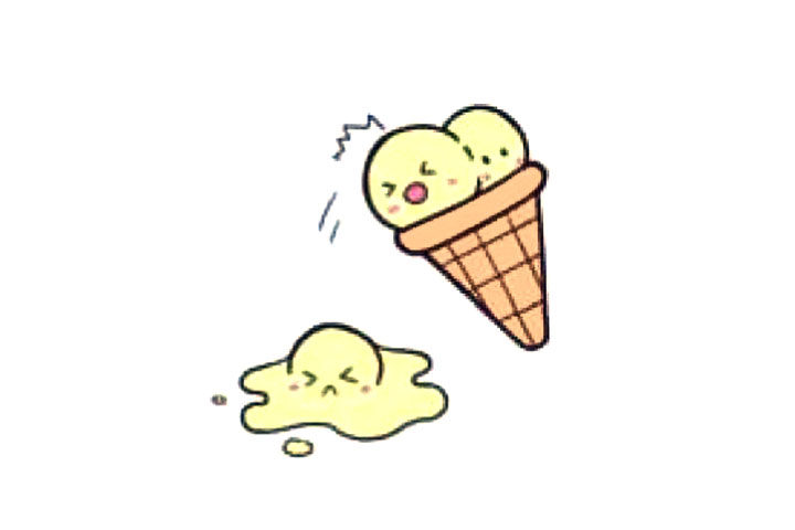 美味冰激凌简笔画画法步骤