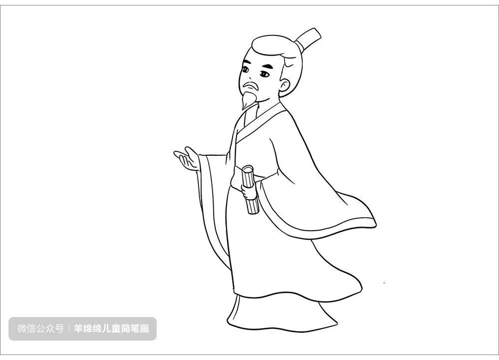 端午节屈原简笔画画法步骤