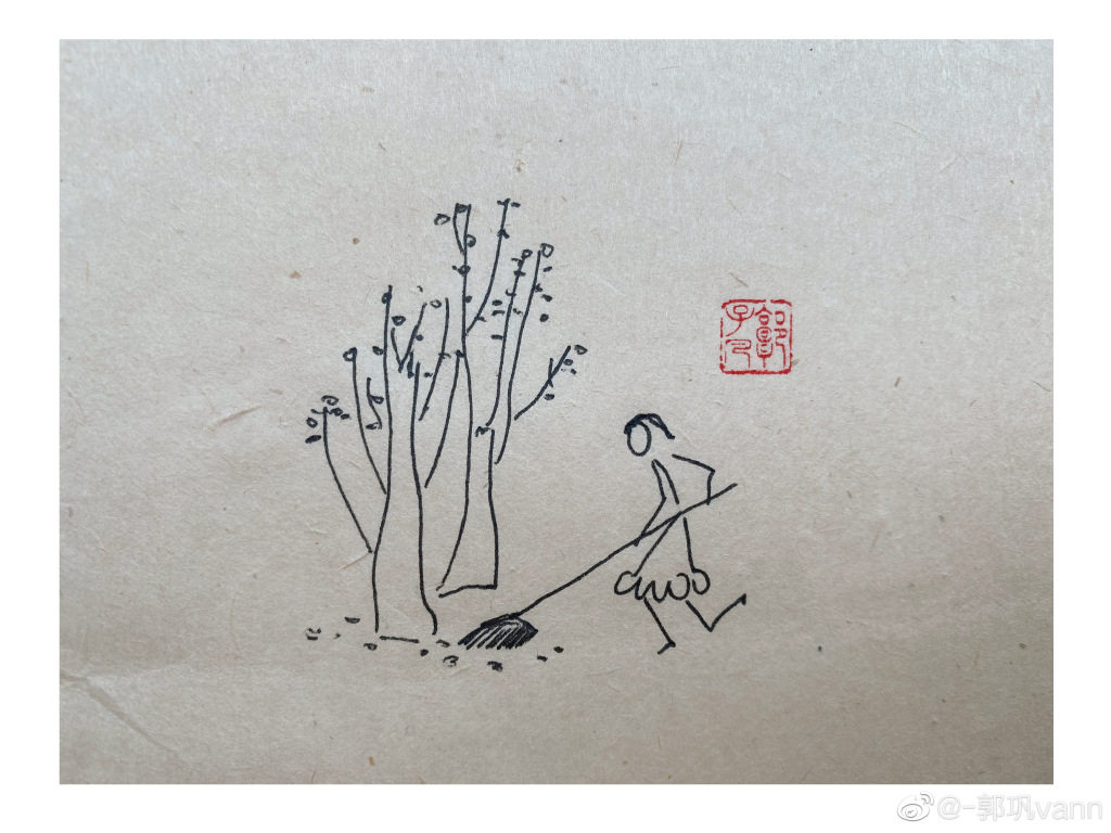 “居家到底胜居官，啼鸟声中昼掩关。​​​​”简笔画图片