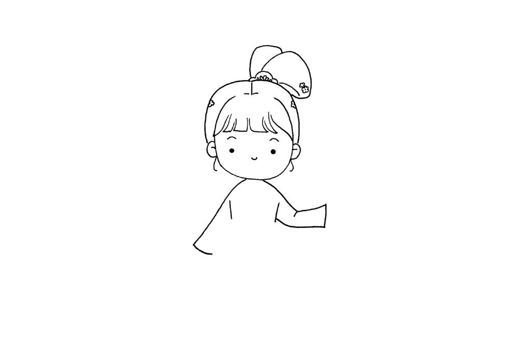 古装小女孩简笔画画法教程