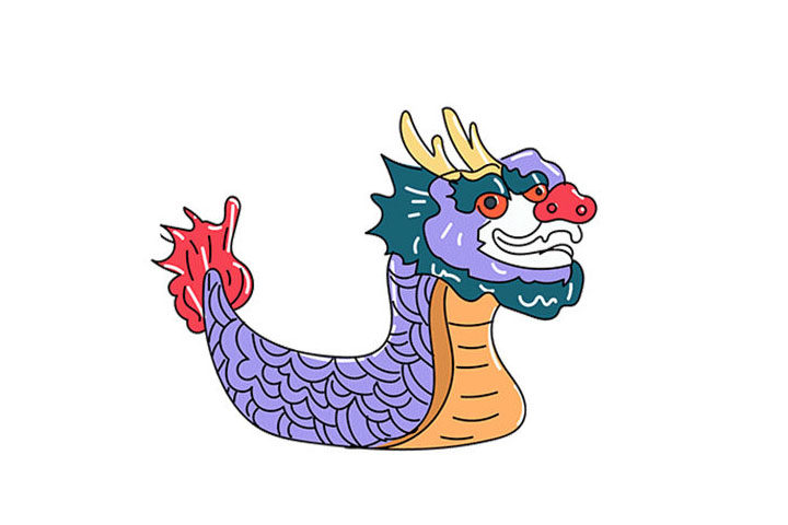 漂亮的端午节龙舟简笔画图片