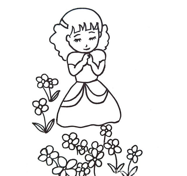 可爱的小公主简笔画的简单画法