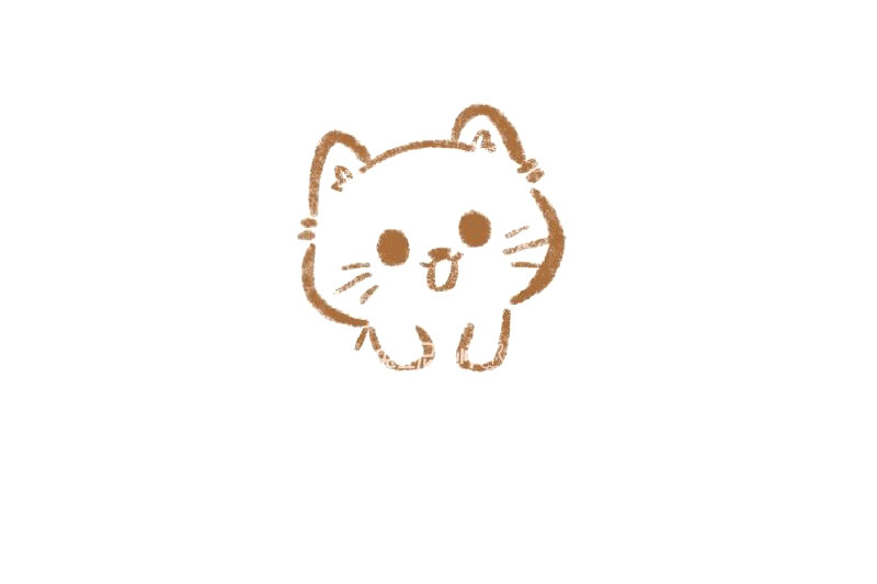 可爱礼物小猫咪简笔画画法步骤