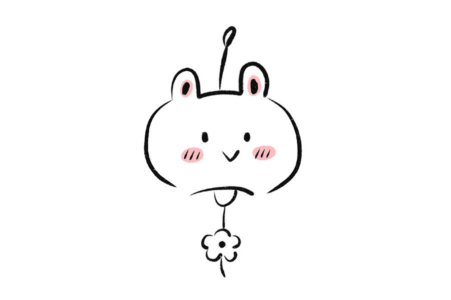 一组简单可爱的动物小风铃简笔画图片
