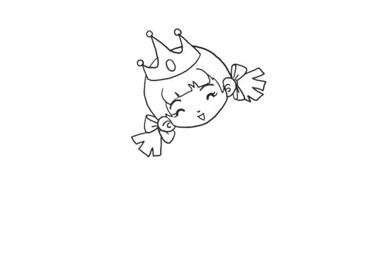 六一儿童节快乐的小公主简笔画