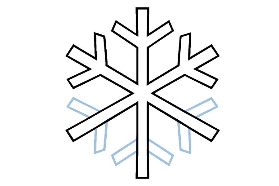 学画简单漂亮的雪花