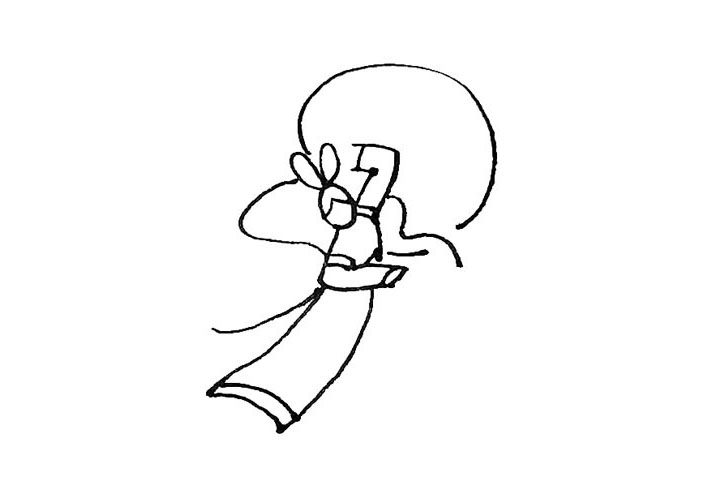 嫦娥奔月简笔画画法教程