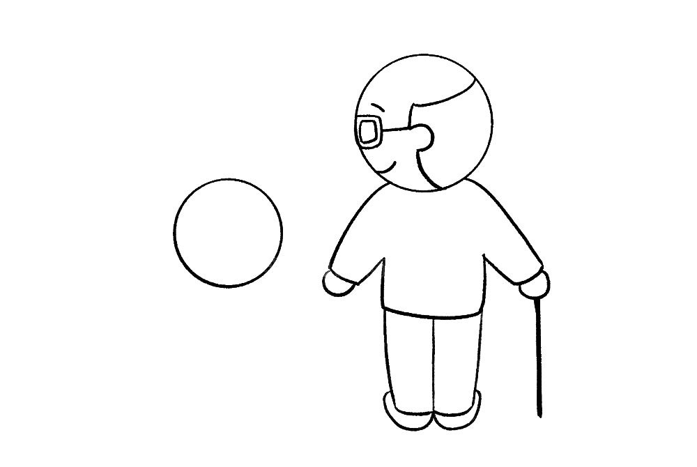 学画重阳敬老简笔画