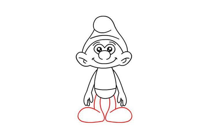 蓝精灵简笔画画法步骤