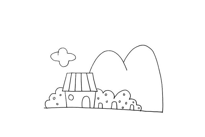 彩虹屋简笔画画法步骤