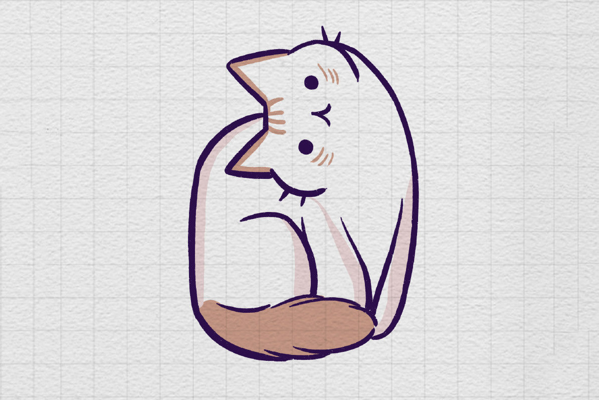 一组可爱的小猫简笔画图片