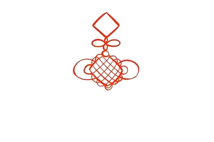 漂亮中国结喜庆中国年简笔画画法