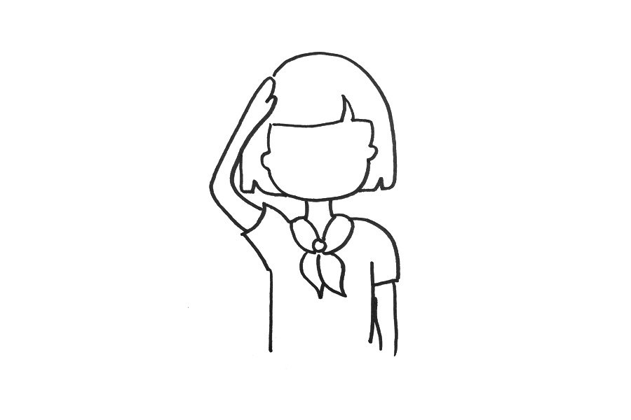 少先队员敬礼怎么画