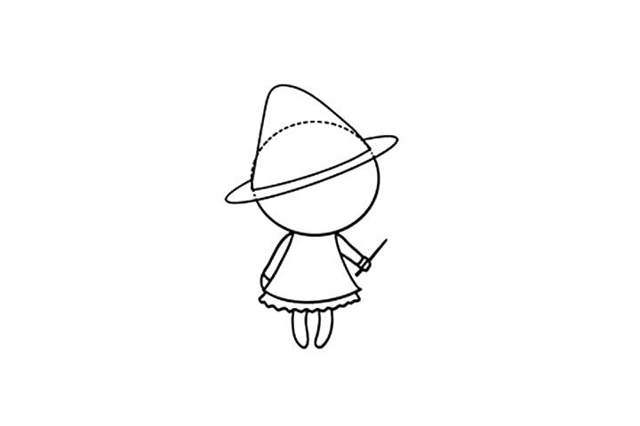 小魔女简笔画画法