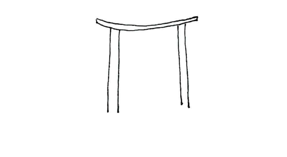 鸟居简笔画画法步骤