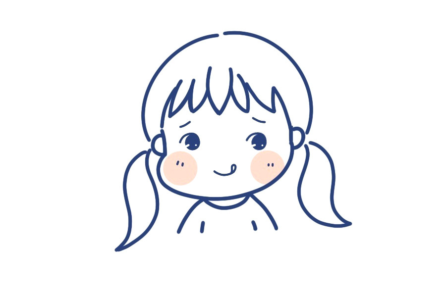 长发小女孩简笔画图片