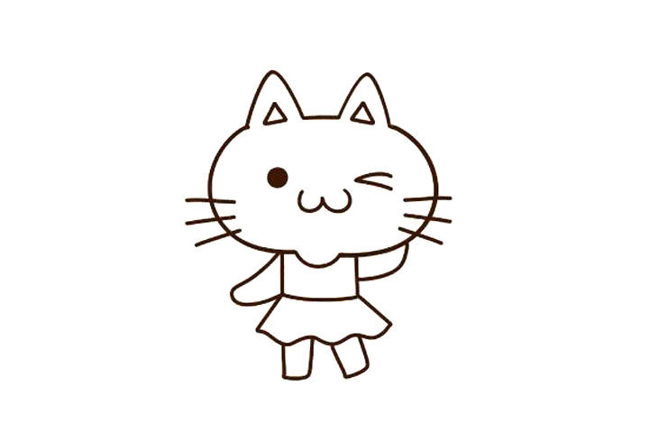 可爱的小猫妹妹简笔画步骤