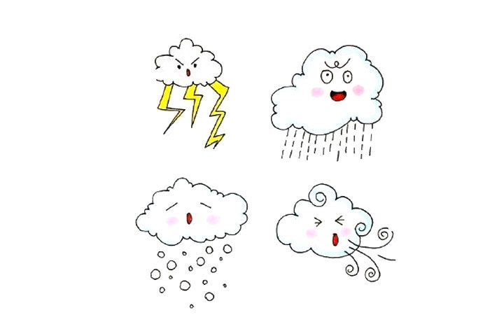 超萌的天气简笔画手账