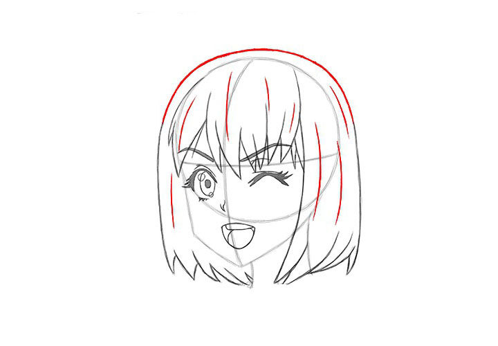 如何画漫画女孩眨眼