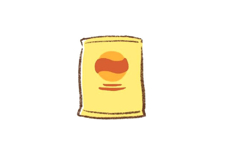 美味零食简笔画 薯片怎么画