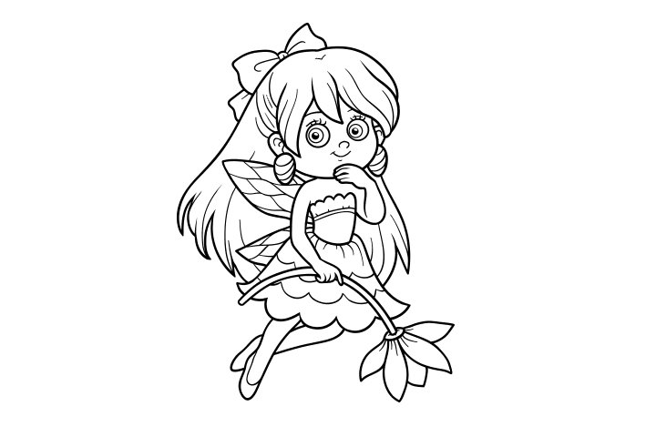 可爱的花仙子简笔画