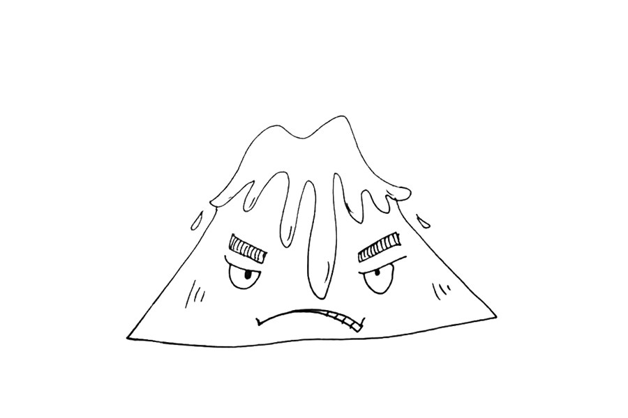 愤怒的火山喷发简笔画画法步骤
