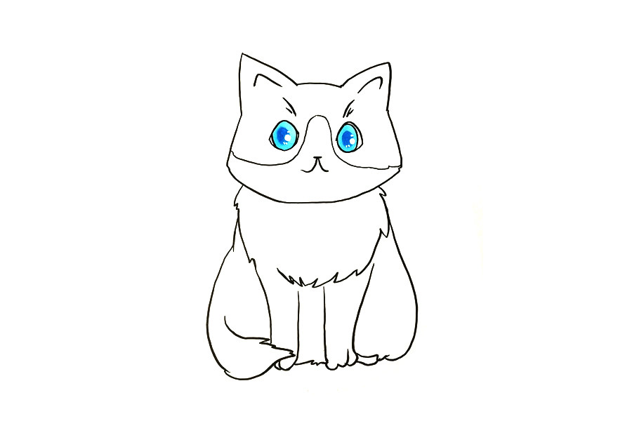 可爱的橘猫卡通简笔画