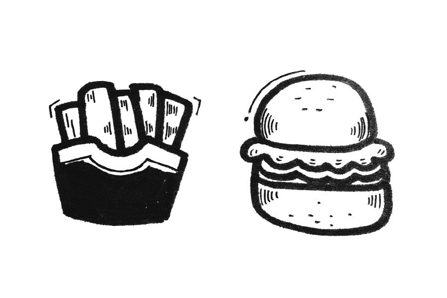快乐肥宅餐简笔画