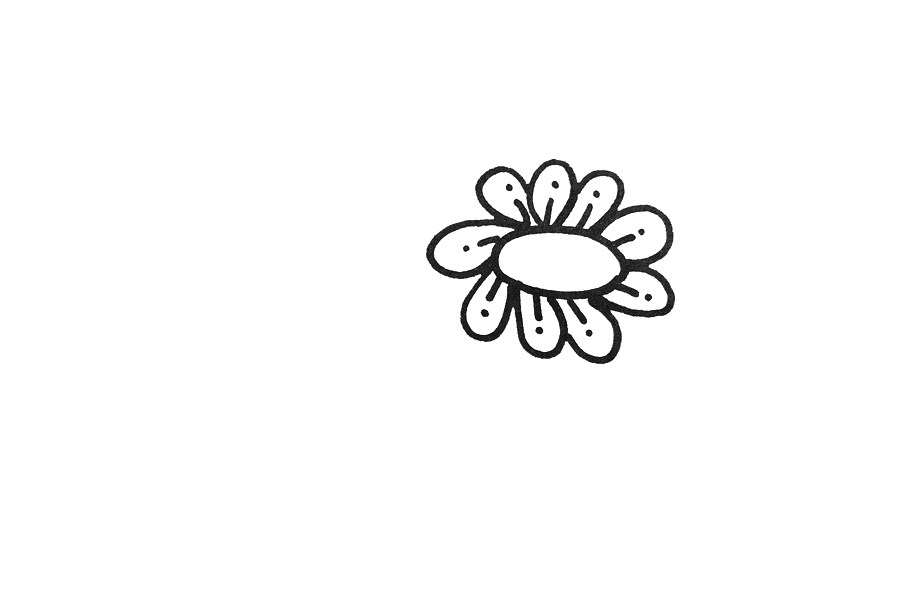 漂亮的花圃风景简笔画画法