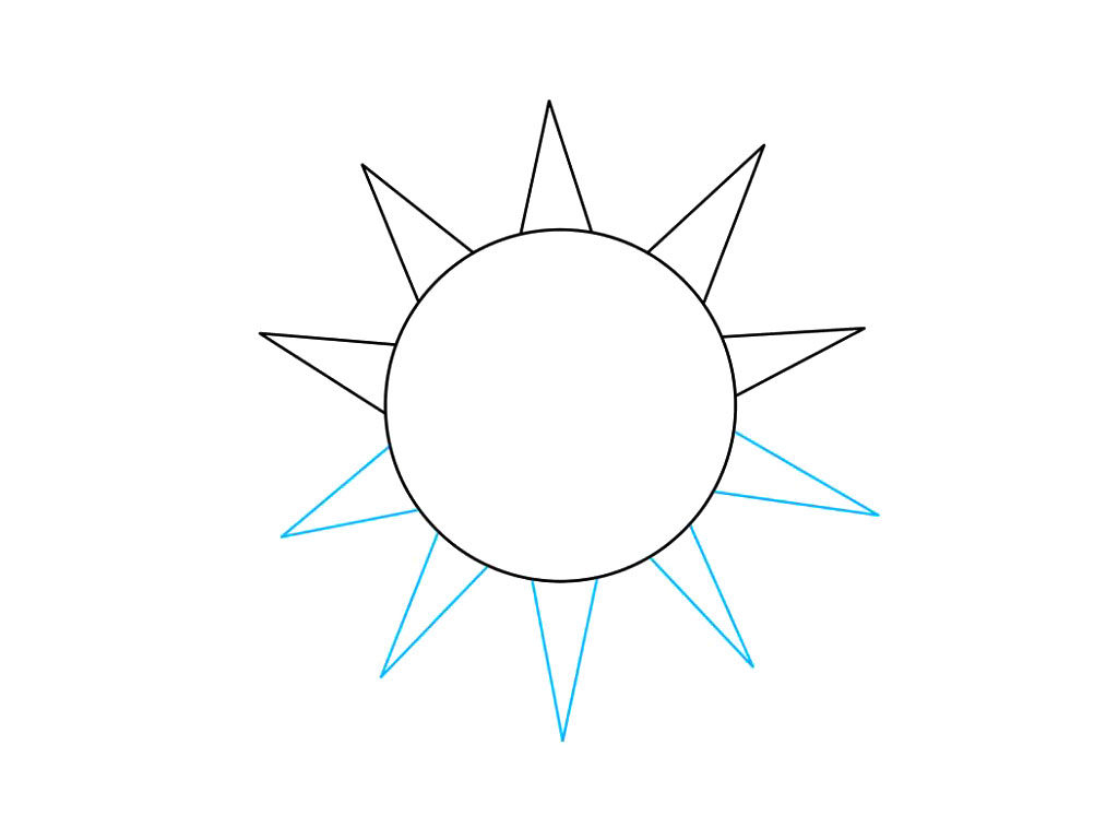 卡通太阳简笔画画法步骤