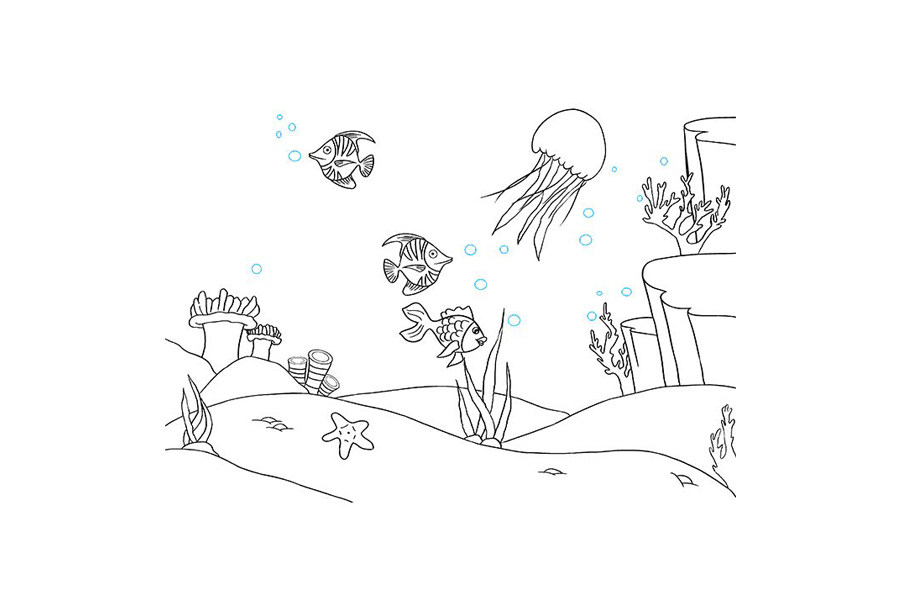 海洋风景怎么画