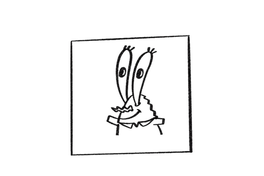 抠门蟹老板简笔画画法步骤