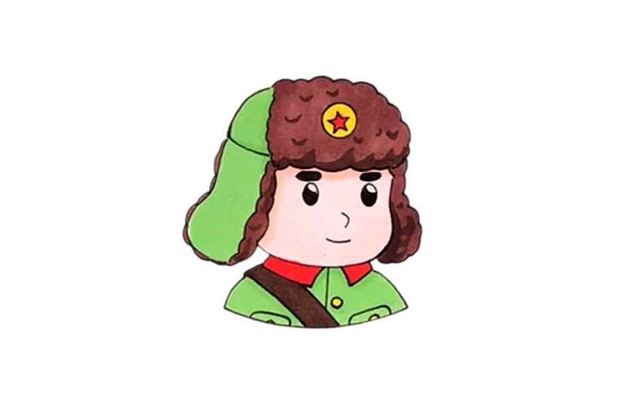 学习雷锋简笔画绘画素材