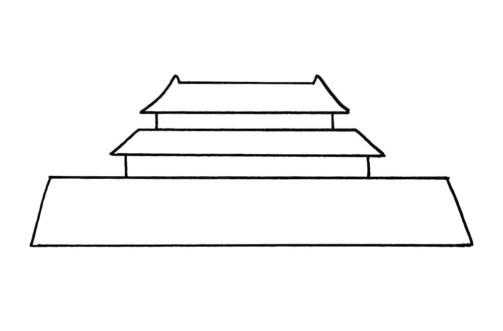 一学就会的天安门简笔画教程