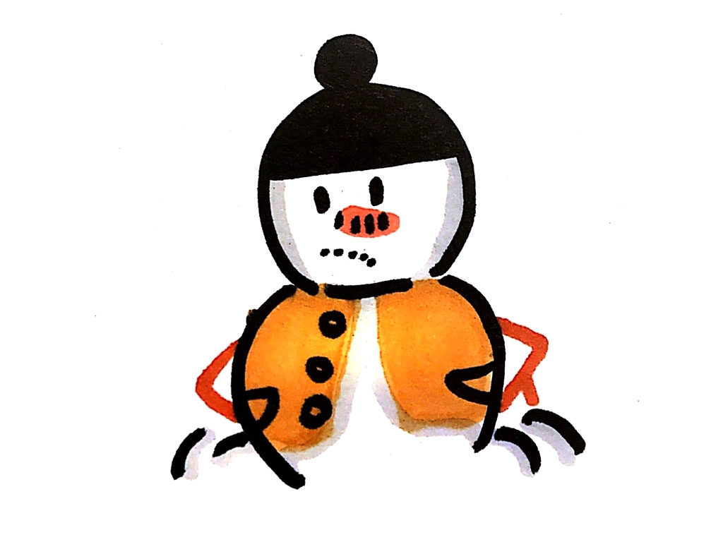 憨态可掬的小雪人简笔画