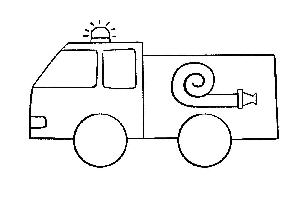 学画消防车简笔画